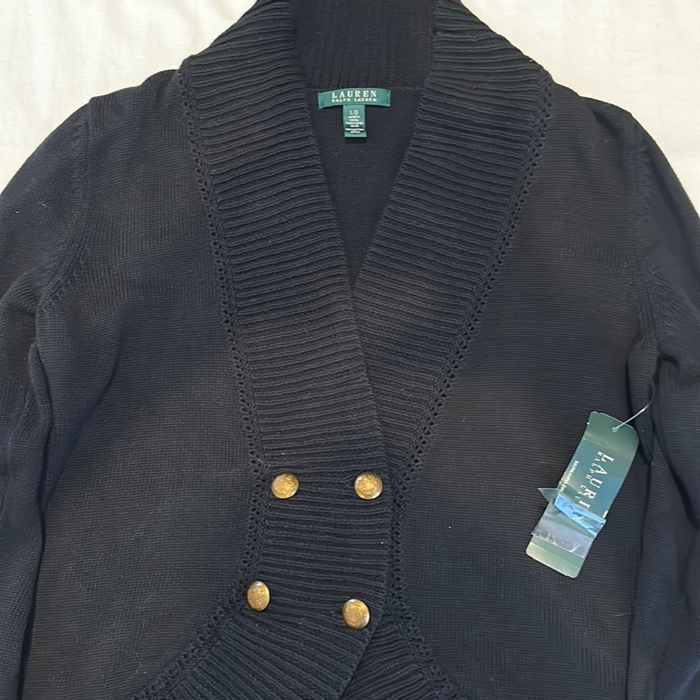 Lauren Ralph Lauren Sweater Buttons Black